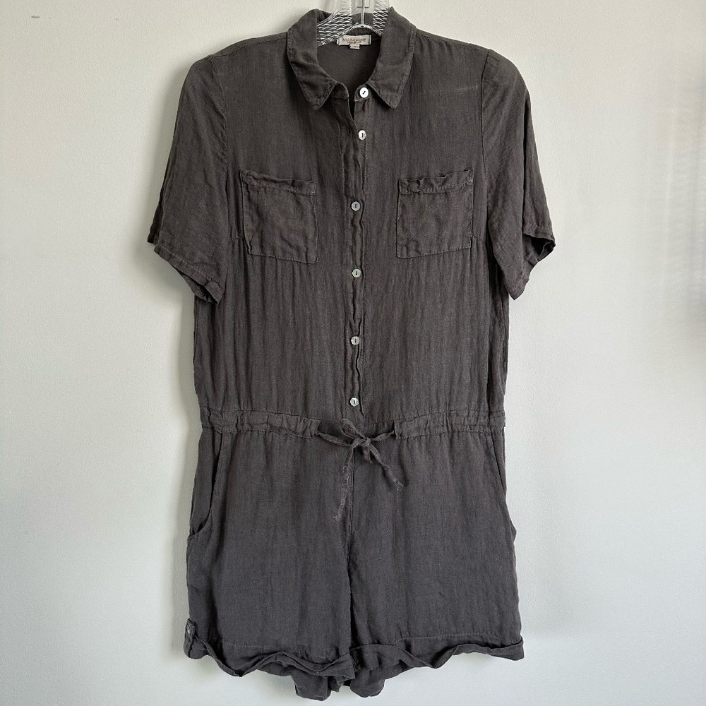 100% Linen Romper Made in Italy - S